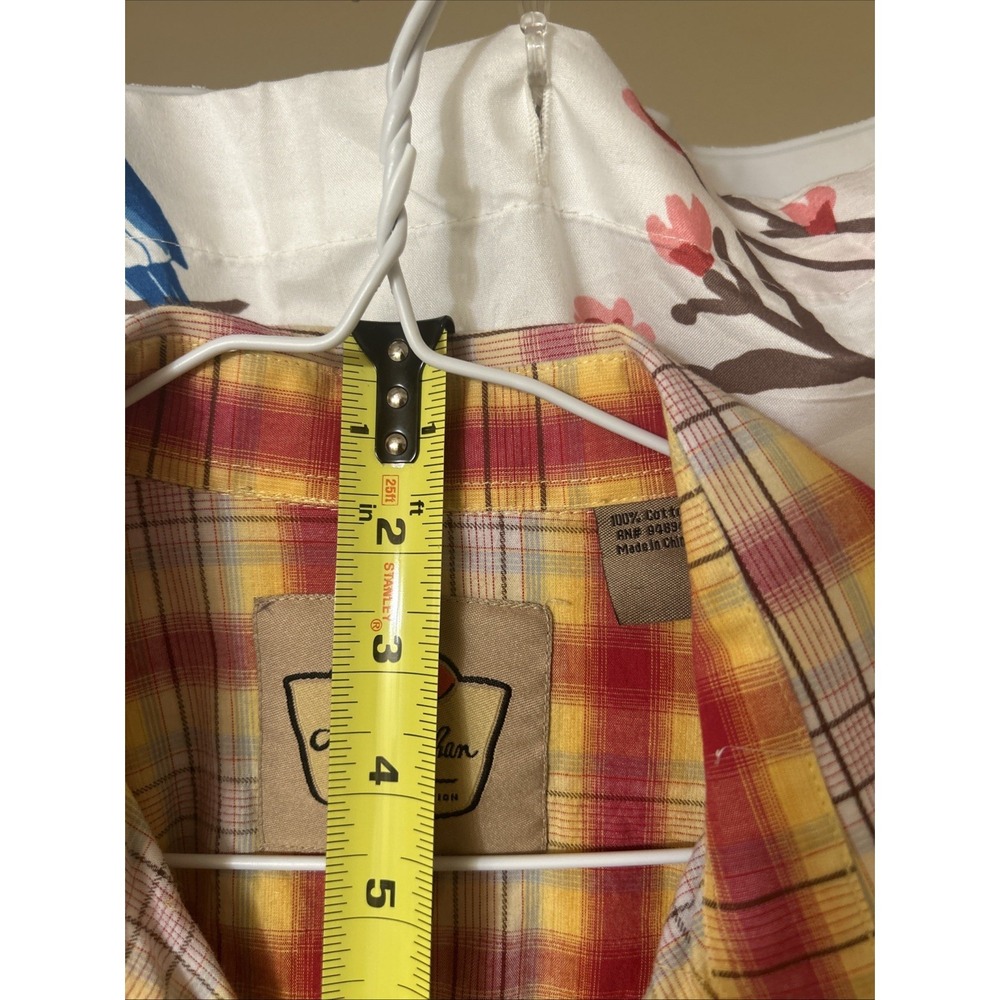 Larry Mahan Western Shirt Mens Medium Pearl Snap Plaid Sunset Cowboy Collection - Picture 10 of 15